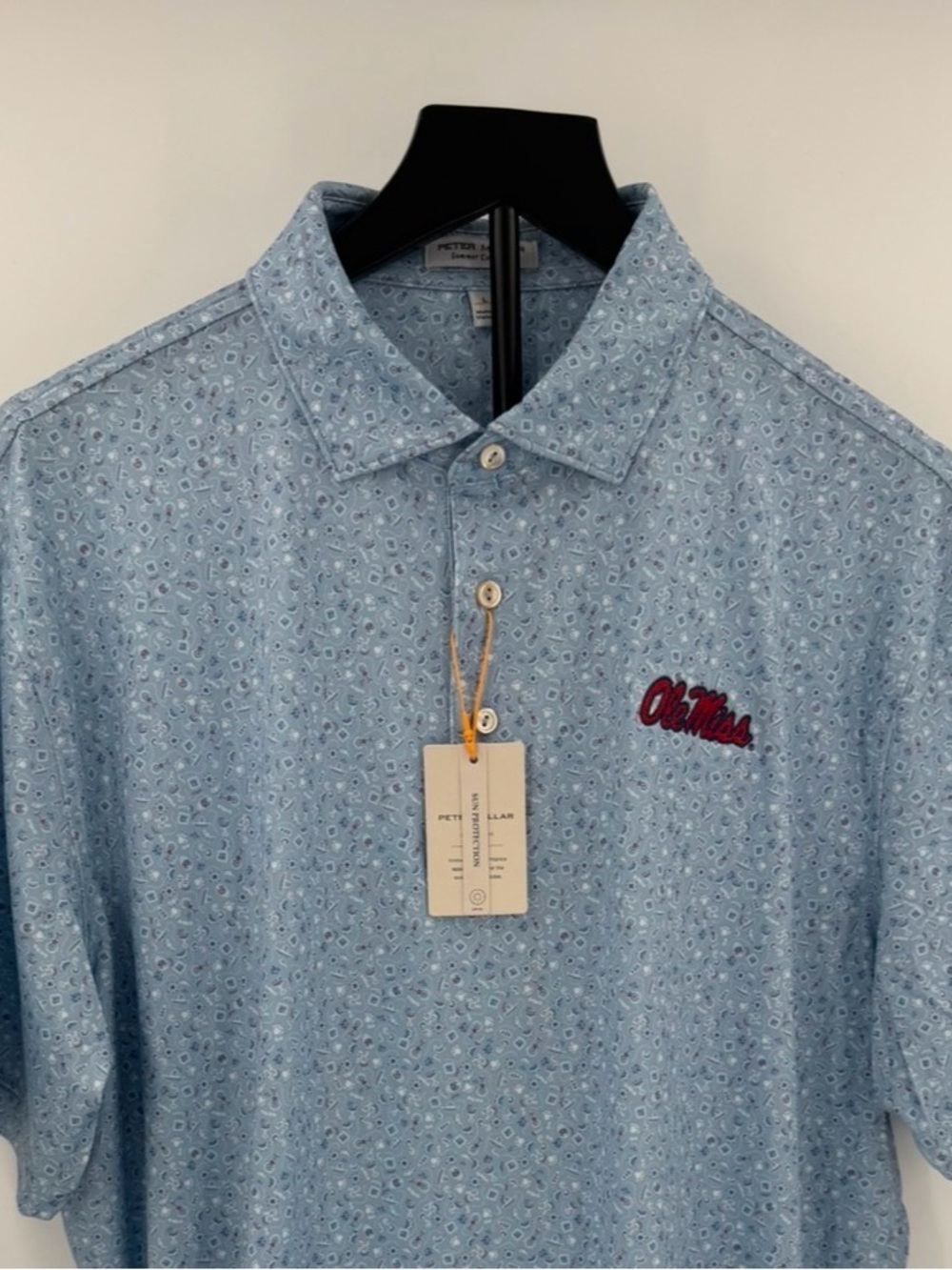 HYDR!!!  Peter Millar Ole Miss "Day of the Dead" Performance Polo!  Large - NWT